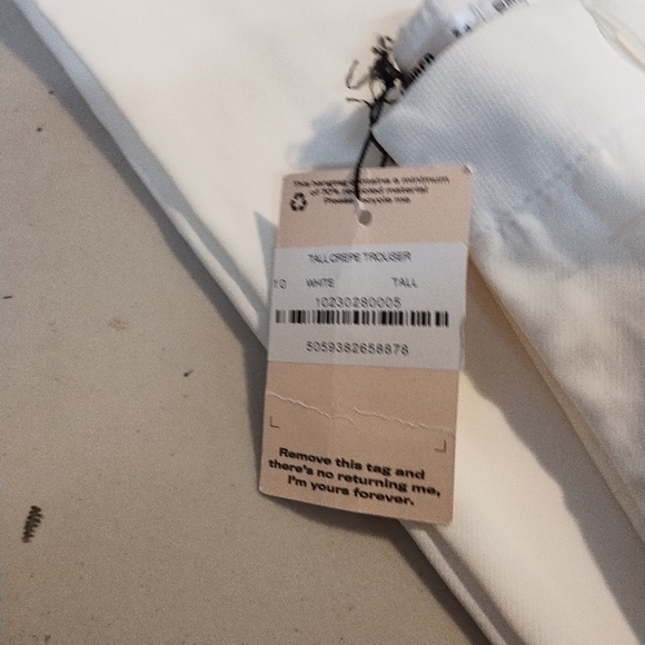 Missguided Tall White Crepe Wide Leg Trousers, White Women's pants - Picture 5 of 8